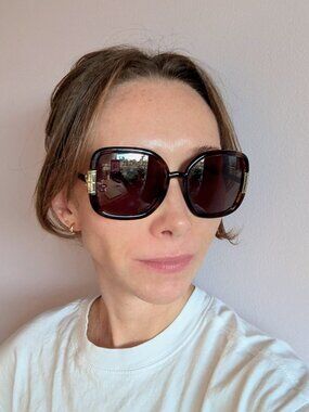 Tory Burch Oversized Square Sunglasses Dark Tortoise Havana TY9063U